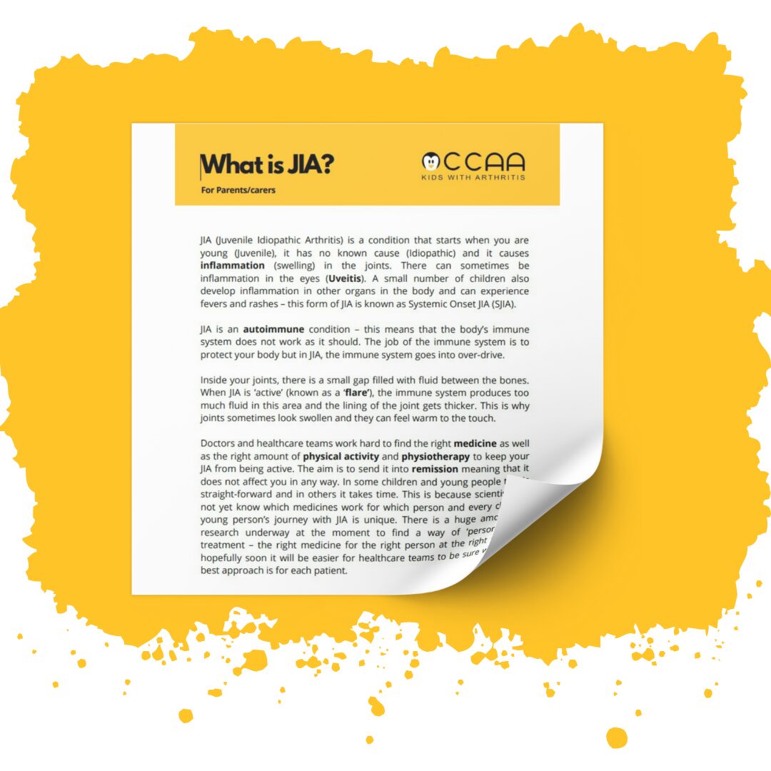 JIA information sheet for parents and teachers