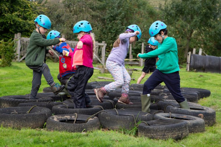 Fun on the adventure course with new friends!
